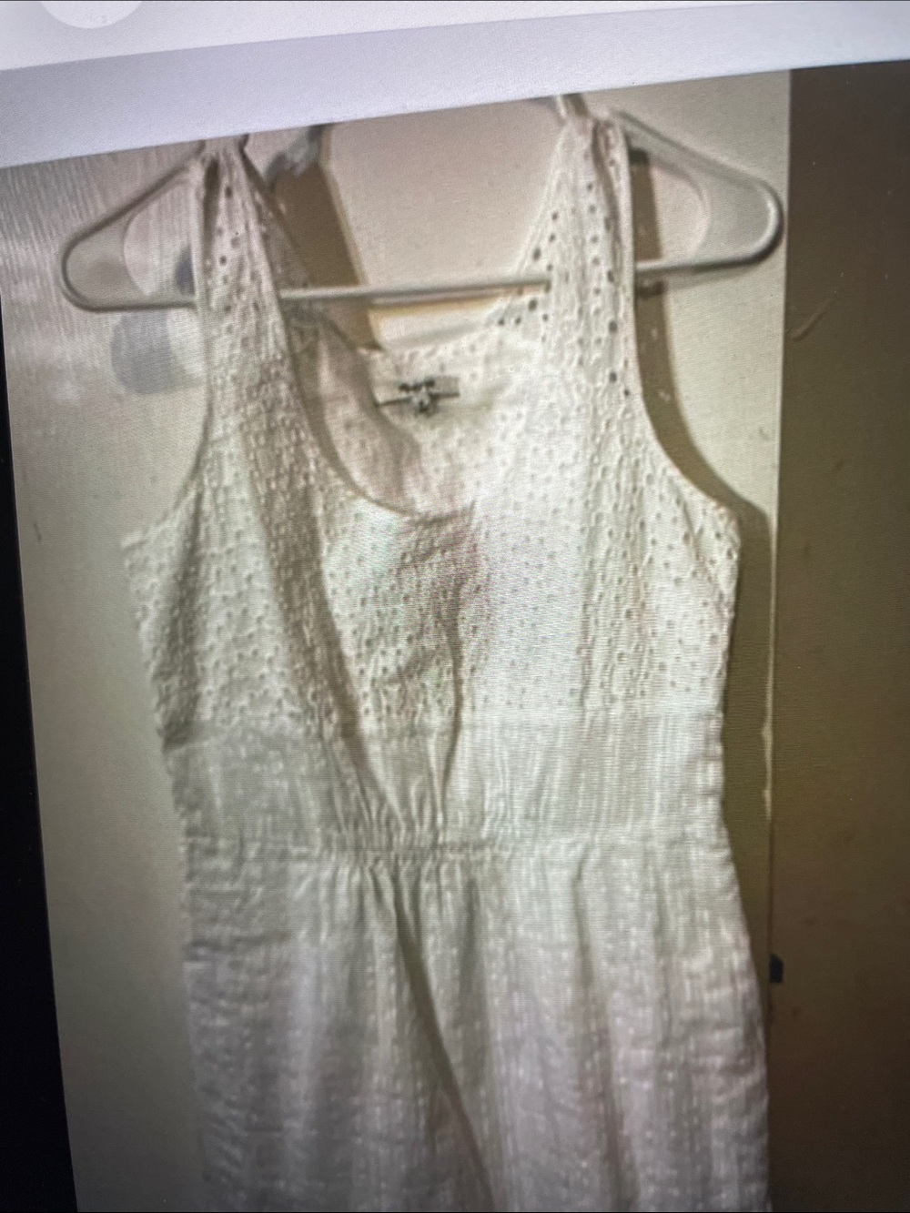 Women's White Eyelet Sleeveless Dress
